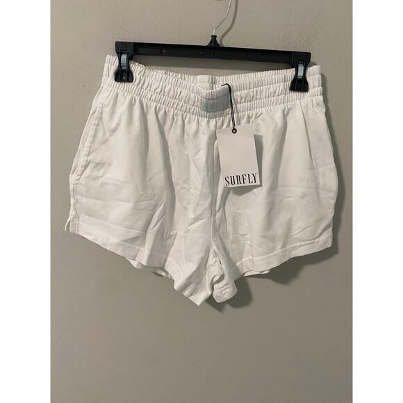 New Surfly 100% Cotton White Daily Shorts Size Small - Picture 1 of 4